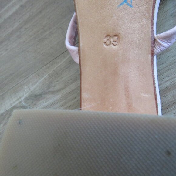 JAMES SMITH Sirenuse Strappy Leather Sandals Wood Block Heel Pastel Pink Size 8 - Picture 14 of 14